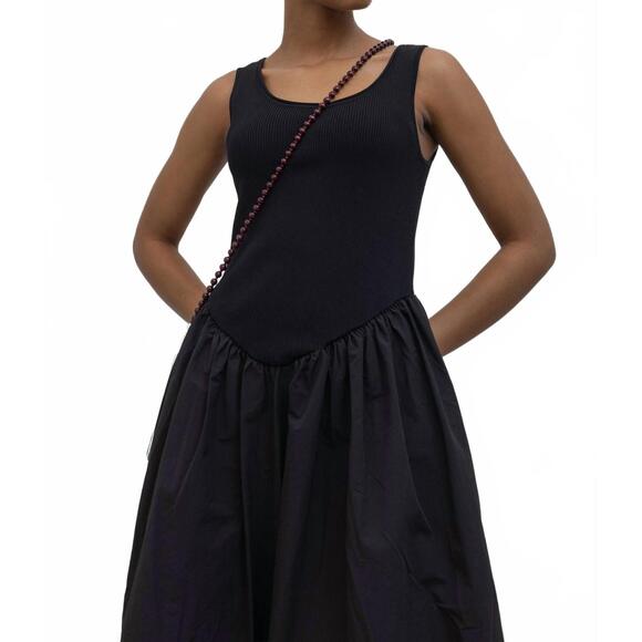 NEW COLLECTIVE ribbed knit full maxi dress in black - Picture 2 of 5